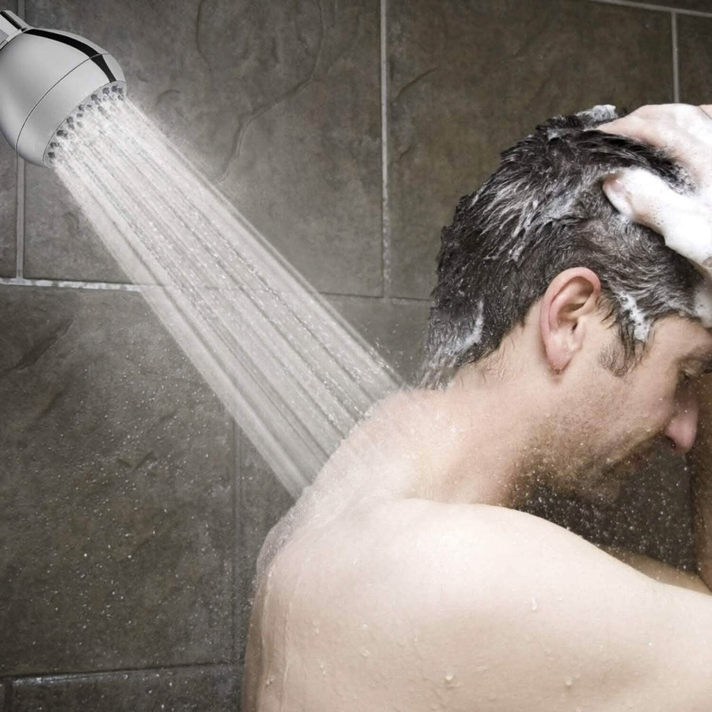 Pommeau de douche haute pression 3" anti-bouchon anti-fuite fixe avec rotule pivotante réglable en laiton