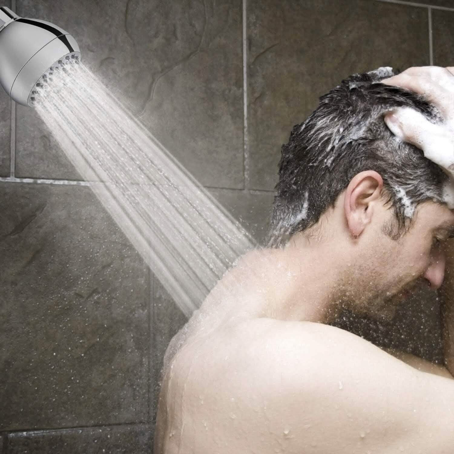 Pommeau de douche haute pression 3" anti-bouchon anti-fuite fixe avec rotule pivotante réglable en laiton