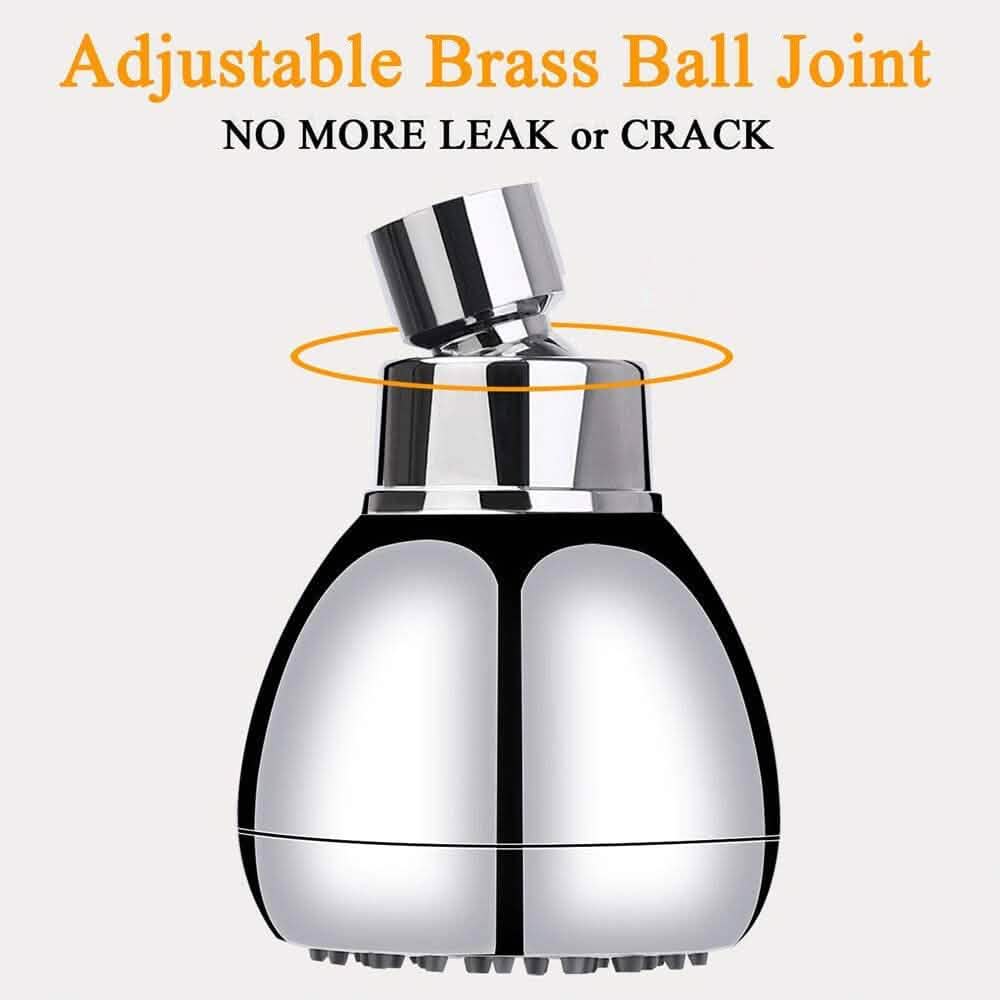Pommeau de douche haute pression 3" anti-bouchon anti-fuite fixe avec rotule pivotante réglable en laiton