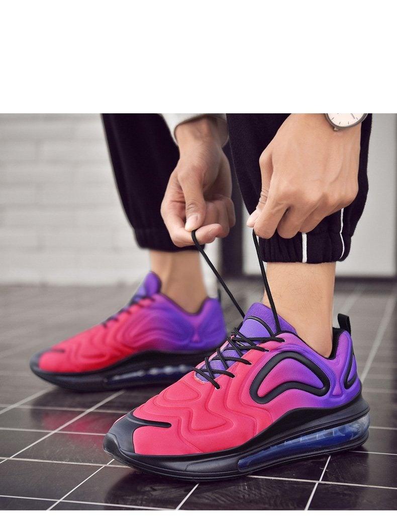 Baskets homme mode haute qualité en maille respirante, baskets décontractées confortables couleurs mélangées, baskets de luxe antidérapantes, baskets de sport athlétiques pour la marche.