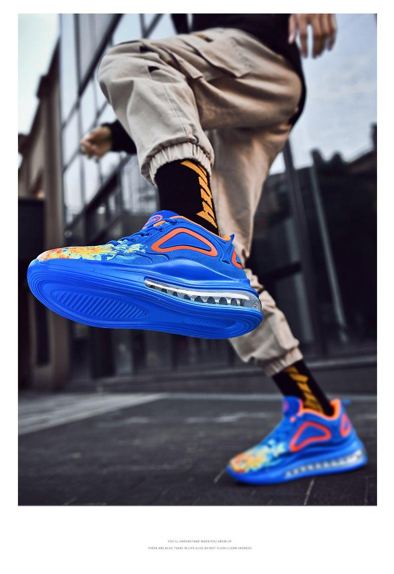 Baskets homme mode haute qualité en maille respirante, baskets décontractées confortables couleurs mélangées, baskets de luxe antidérapantes, baskets de sport athlétiques pour la marche.