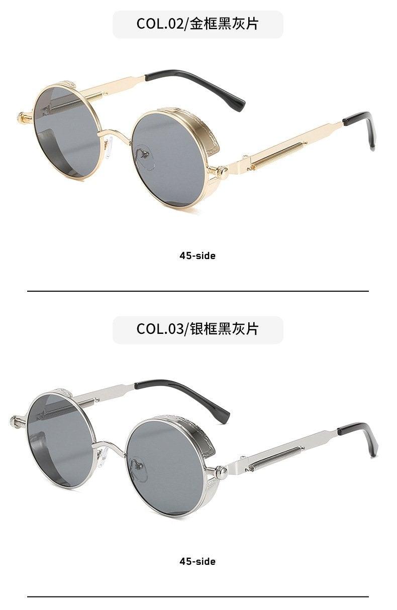 Lunettes de soleil de luxe et de designer avec monture en cercle métallique de haute qualité pour hommes et femmes, nouveau style rétro, monture métallique ronde UV400