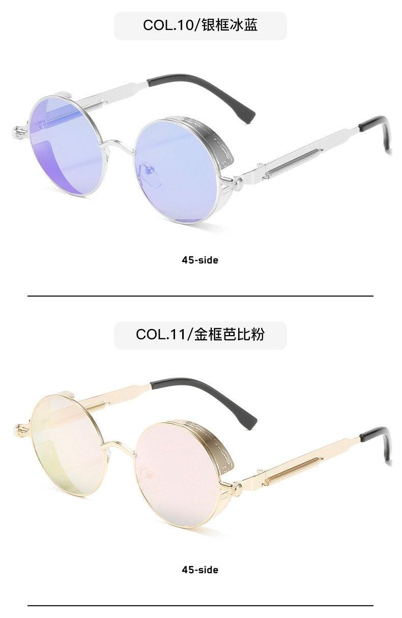 Lunettes de soleil de luxe et de designer avec monture en cercle métallique de haute qualité pour hommes et femmes, nouveau style rétro, monture métallique ronde UV400