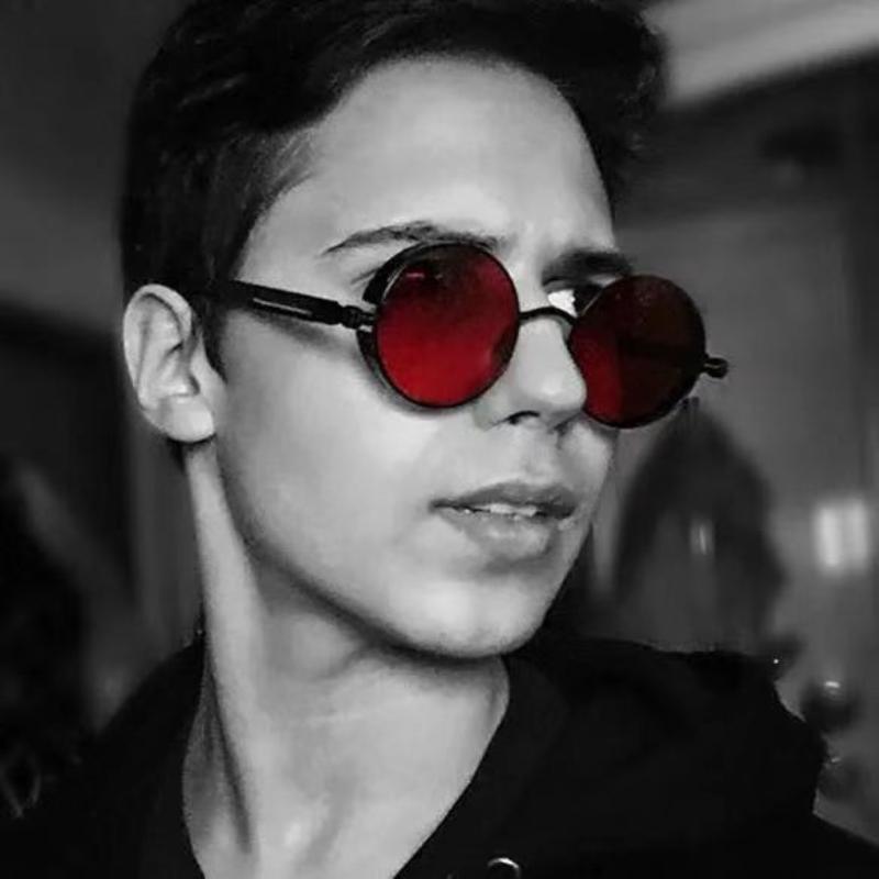 Lunettes de soleil de luxe et de designer avec monture en cercle métallique de haute qualité pour hommes et femmes, nouveau style rétro, monture métallique ronde UV400