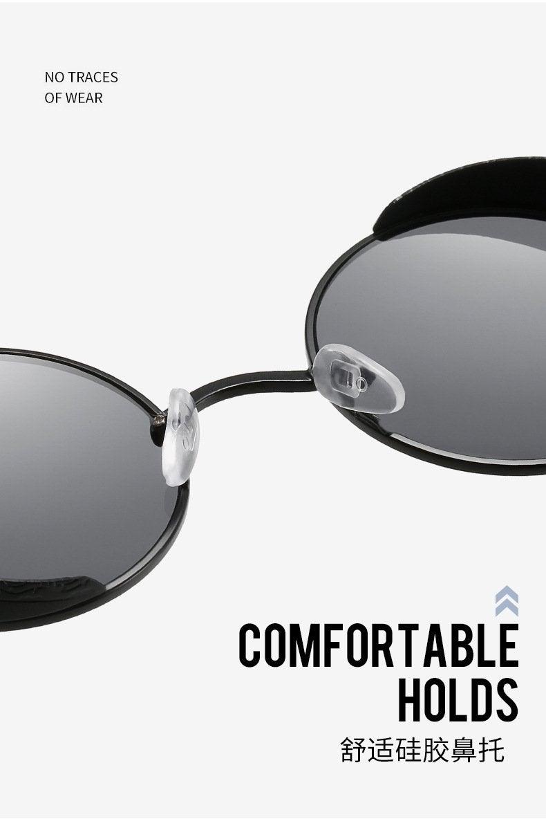 Lunettes de soleil de luxe et de designer avec monture en cercle métallique de haute qualité pour hommes et femmes, nouveau style rétro, monture métallique ronde UV400