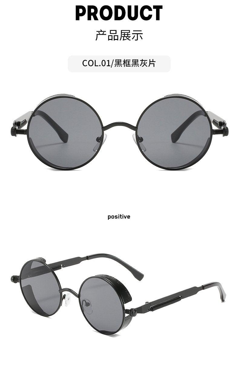 Lunettes de soleil de luxe et de designer avec monture en cercle métallique de haute qualité pour hommes et femmes, nouveau style rétro, monture métallique ronde UV400