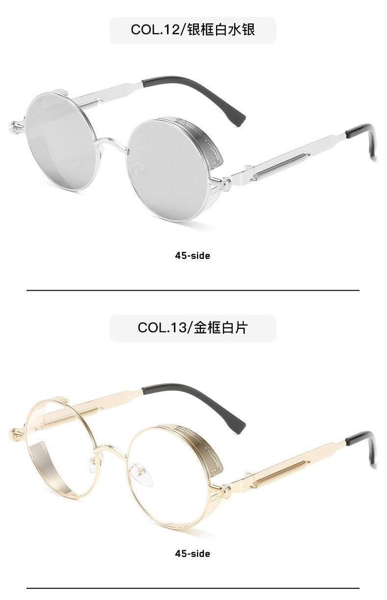 Lunettes de soleil de luxe et de designer avec monture en cercle métallique de haute qualité pour hommes et femmes, nouveau style rétro, monture métallique ronde UV400