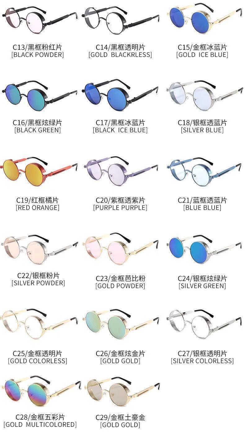 Lunettes de soleil de luxe et de designer avec monture en cercle métallique de haute qualité pour hommes et femmes, nouveau style rétro, monture métallique ronde UV400
