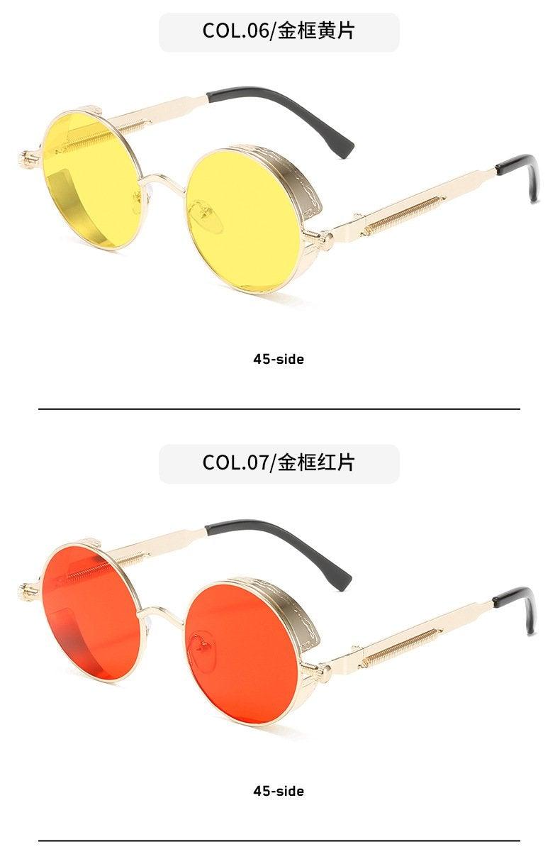 Lunettes de soleil de luxe et de designer avec monture en cercle métallique de haute qualité pour hommes et femmes, nouveau style rétro, monture métallique ronde UV400