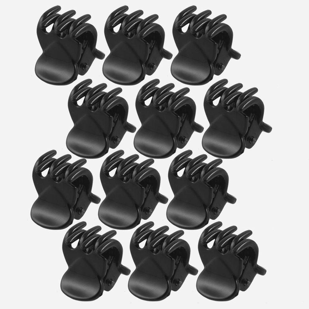 12 mini-pinces à cheveux noires en plastique de haute qualité pour femmes, barrettes, pinces à cheveux et accessoires de coiffure magnifiques pour femmes