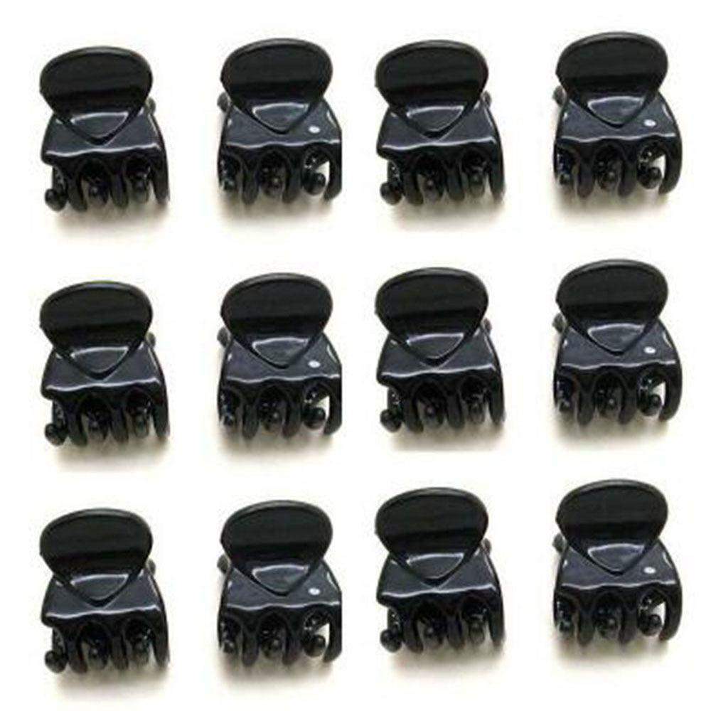 12 mini-pinces à cheveux noires en plastique de haute qualité pour femmes, barrettes, pinces à cheveux et accessoires de coiffure magnifiques pour femmes