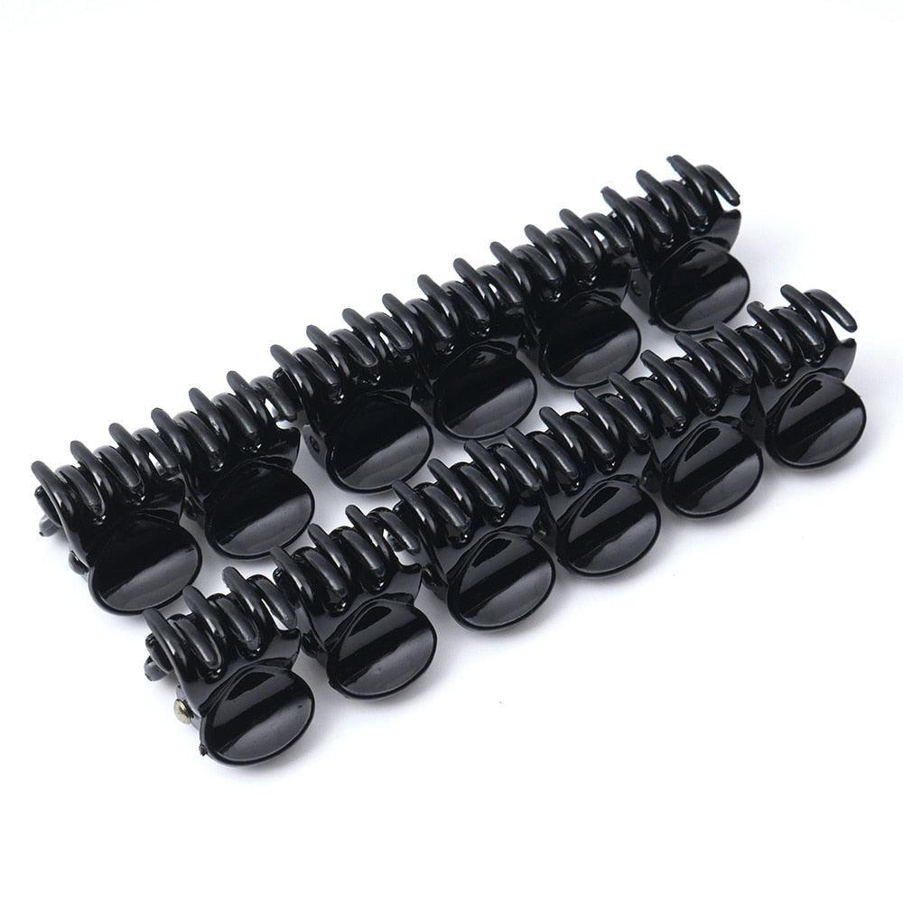 12 mini-pinces à cheveux noires en plastique de haute qualité pour femmes, barrettes, pinces à cheveux et accessoires de coiffure magnifiques pour femmes