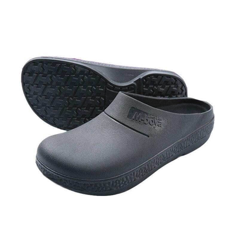 Chaussures de cuisine antidérapantes et imperméables de haute qualité pour chefs cuisiniers, chaussures de travail pour hôtel et restaurant, sandales plates, chaussures de sécurité pour la cuisine, le jardin et la salle de bain