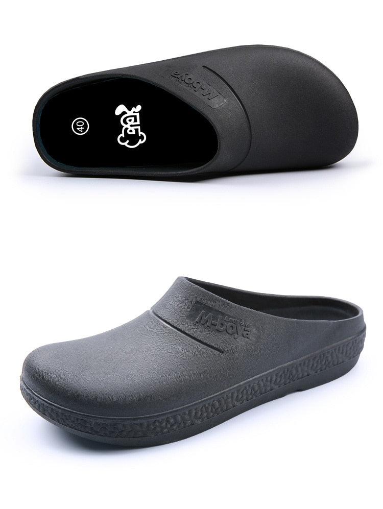 Chaussures de cuisine antidérapantes et imperméables de haute qualité pour chefs cuisiniers, chaussures de travail pour hôtel et restaurant, sandales plates, chaussures de sécurité pour la cuisine, le jardin et la salle de bain