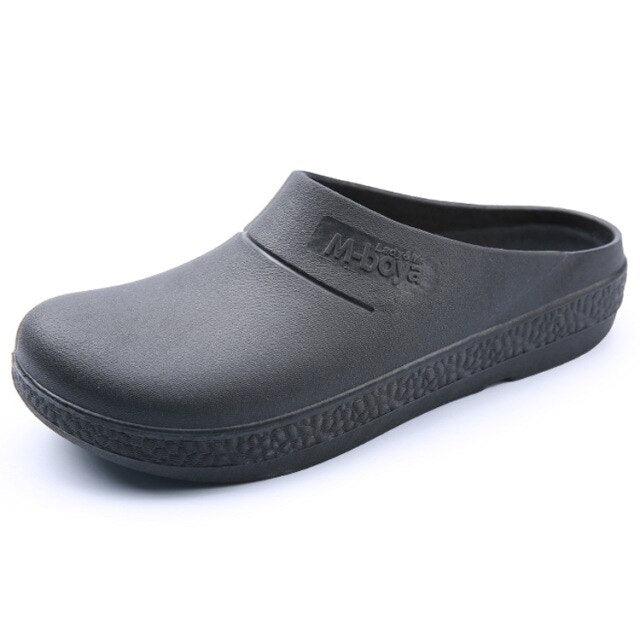 Chaussures de cuisine antidérapantes et imperméables de haute qualité pour chefs cuisiniers, chaussures de travail pour hôtel et restaurant, sandales plates, chaussures de sécurité pour la cuisine, le jardin et la salle de bain