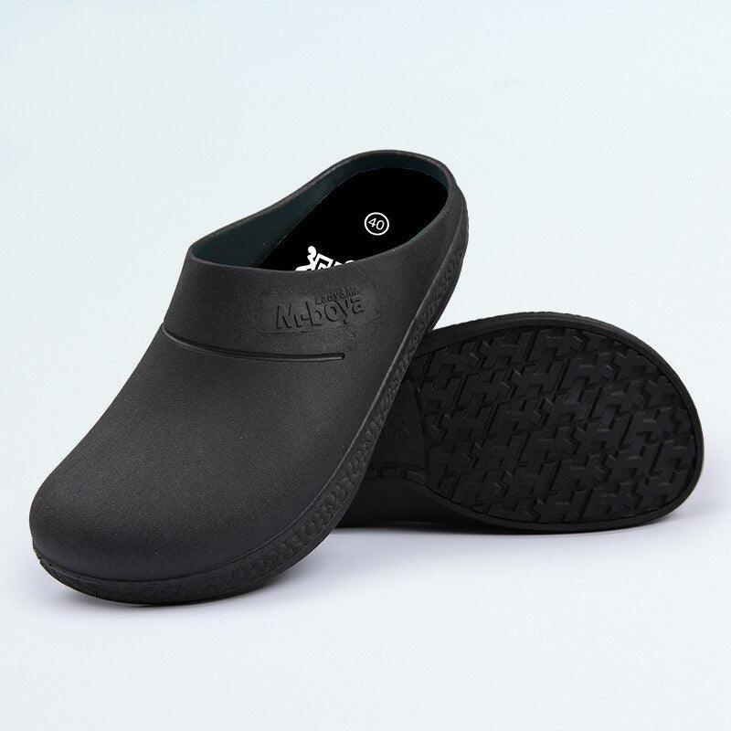 Chaussures de cuisine antidérapantes et imperméables de haute qualité pour chefs cuisiniers, chaussures de travail pour hôtel et restaurant, sandales plates, chaussures de sécurité pour la cuisine, le jardin et la salle de bain