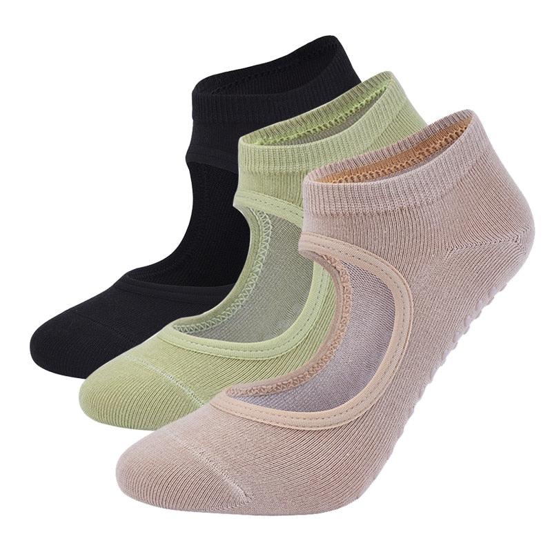 Chaussettes de Pilates de haute qualité, antidérapantes, respirantes, ouvertes à l'arrière, pour le yoga, la danse de ballet, le sport, pour femmes, pour le fitness