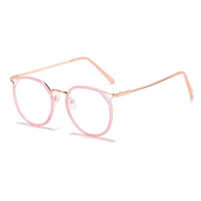 Lunettes de soleil de haute qualité - Lunettes anti-lumière bleue nocive pour femmes - Monture charmante pour étudiantes - Verres transparents colorés - Lunettes de soleil rétro pour femmes