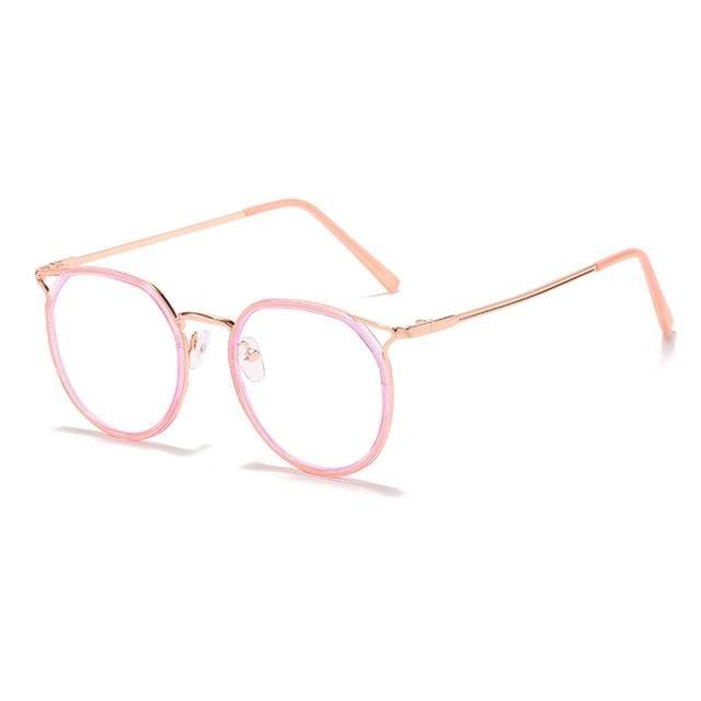 Lunettes de soleil de haute qualité - Lunettes anti-lumière bleue nocive pour femmes - Monture charmante pour étudiantes - Verres transparents colorés - Lunettes de soleil rétro pour femmes