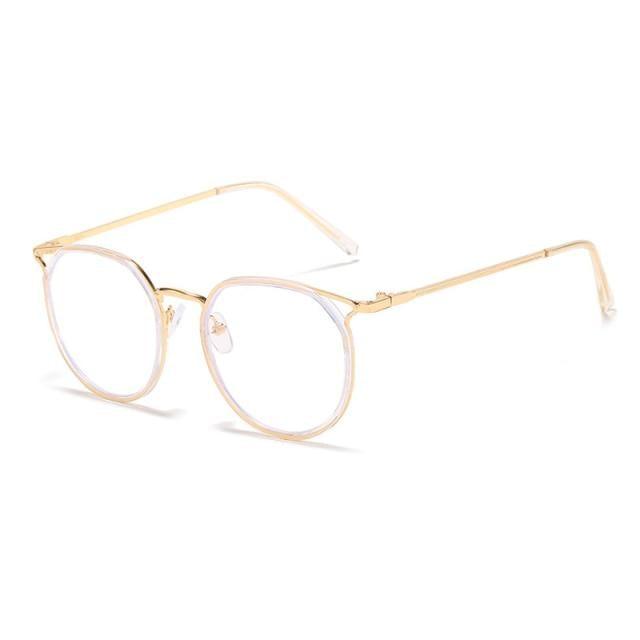 Lunettes de soleil de haute qualité - Lunettes anti-lumière bleue nocive pour femmes - Monture charmante pour étudiantes - Verres transparents colorés - Lunettes de soleil rétro pour femmes