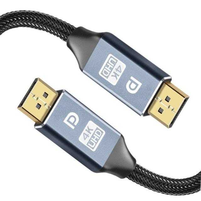 Câble DP TV DisplayPort Grande Vitesse Audio Vidéo 8K Compatible PC et Ordinateur Portable Projecteur Portable DP1.2 DP1.4 Câble Léger