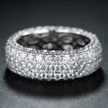 Bague Éternité Hobart Sept Rangs Plaqué Or Blanc 18 carats
