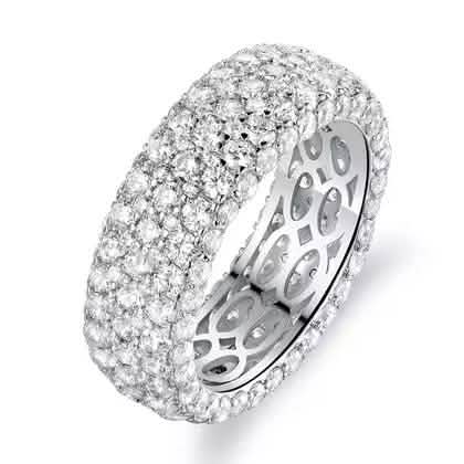 Bague Éternité Hobart Sept Rangs Plaqué Or Blanc 18 carats