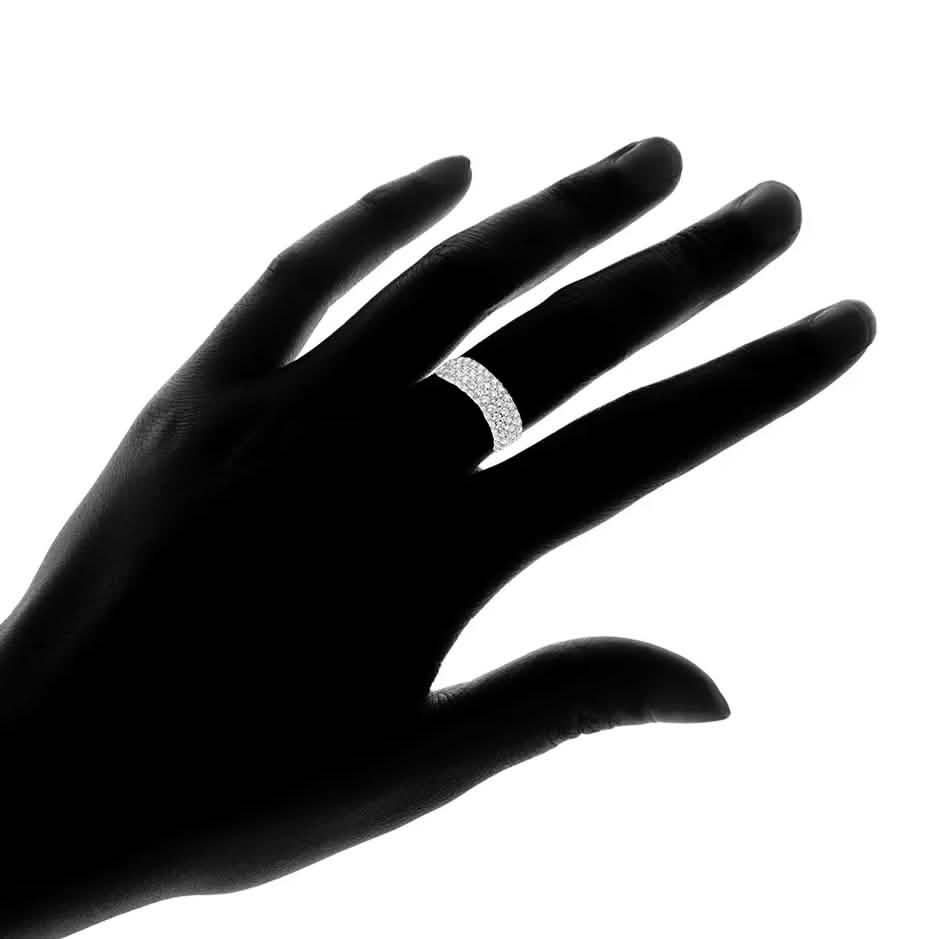 Bague Éternité Hobart Sept Rangs Plaqué Or Blanc 18 carats