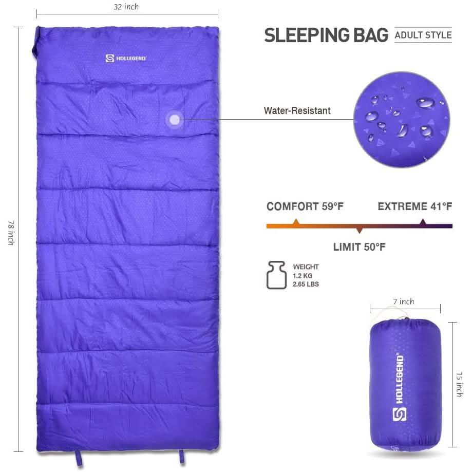 Sac de couchage HOLLEGEND léger et portable, en forme d'enveloppe