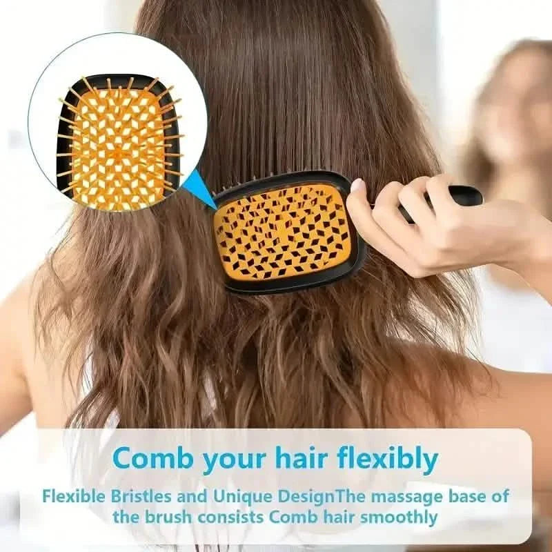 Peigne à Cheveux Évidé Anti-Statique Démêlant Brosse à Cheveux Massage du Cuir Chevelu pour Tous Types de Cheveux