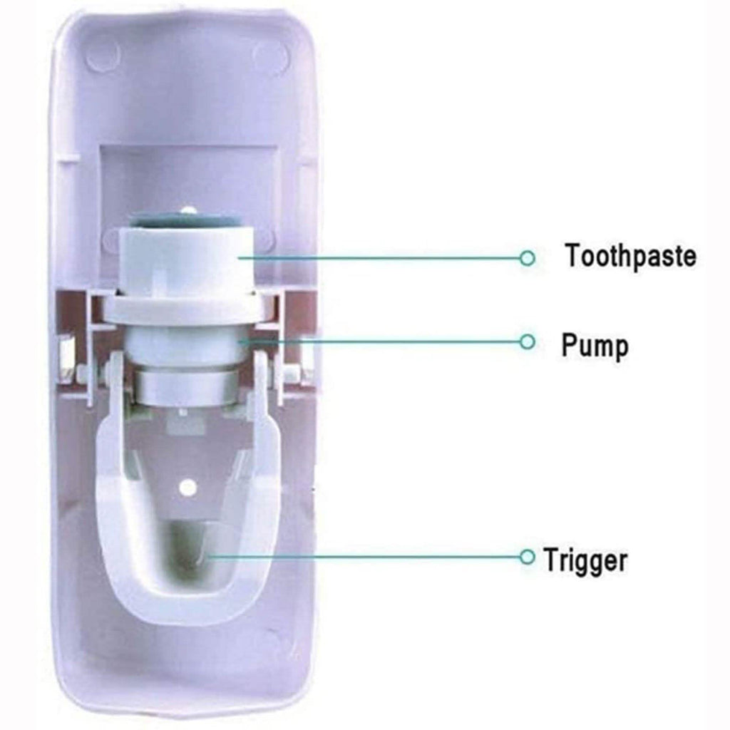 Distributeur automatique de dentifrice mural + support de 5 brosses à dents