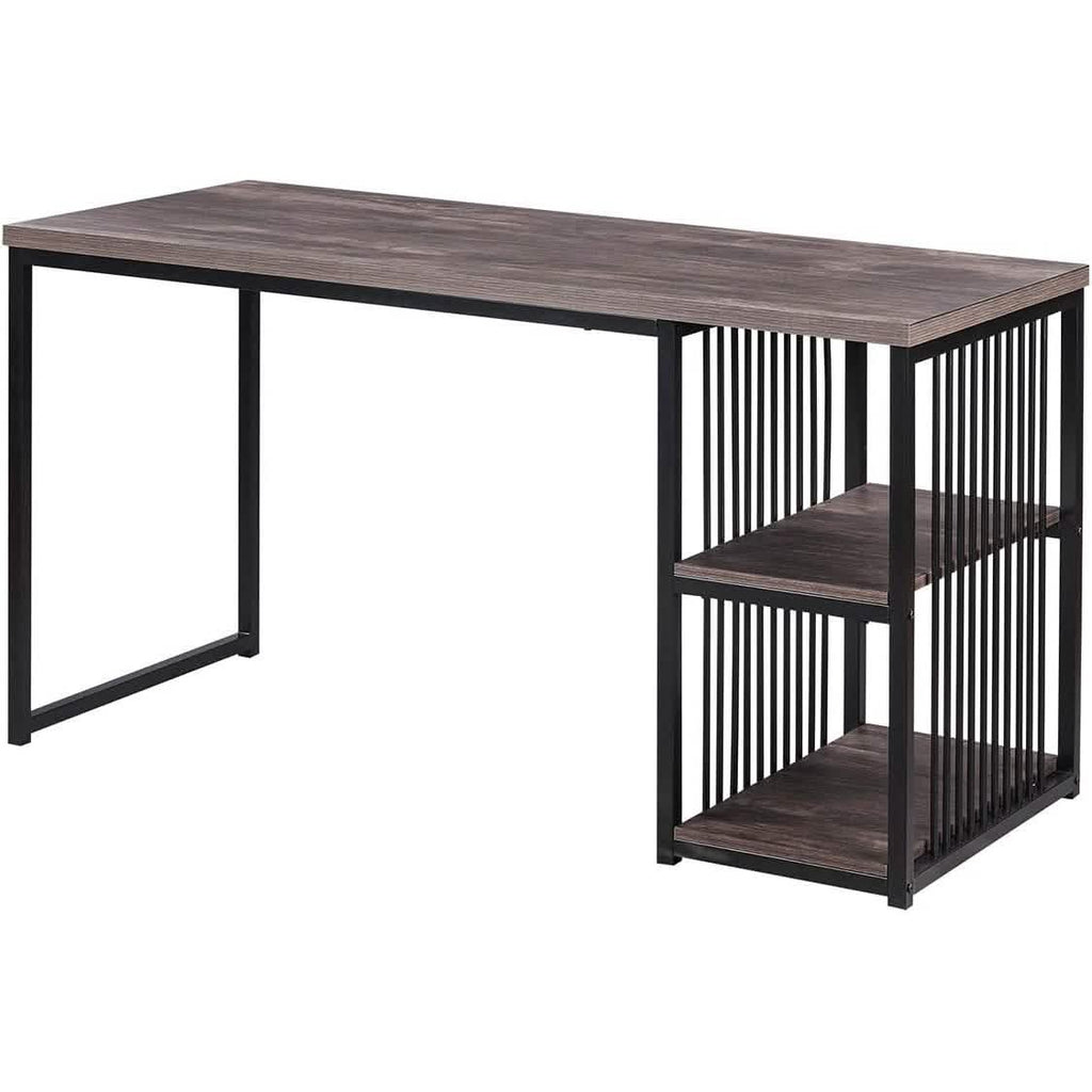 Bureau d'ordinateur à domicile avec 2 étagères de rangement ouvertes