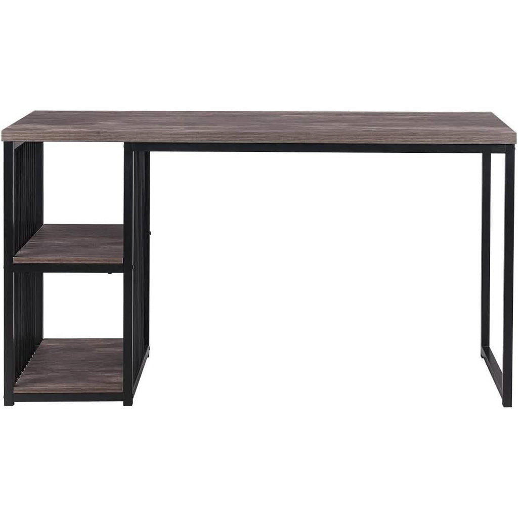 Bureau d'ordinateur à domicile avec 2 étagères de rangement ouvertes