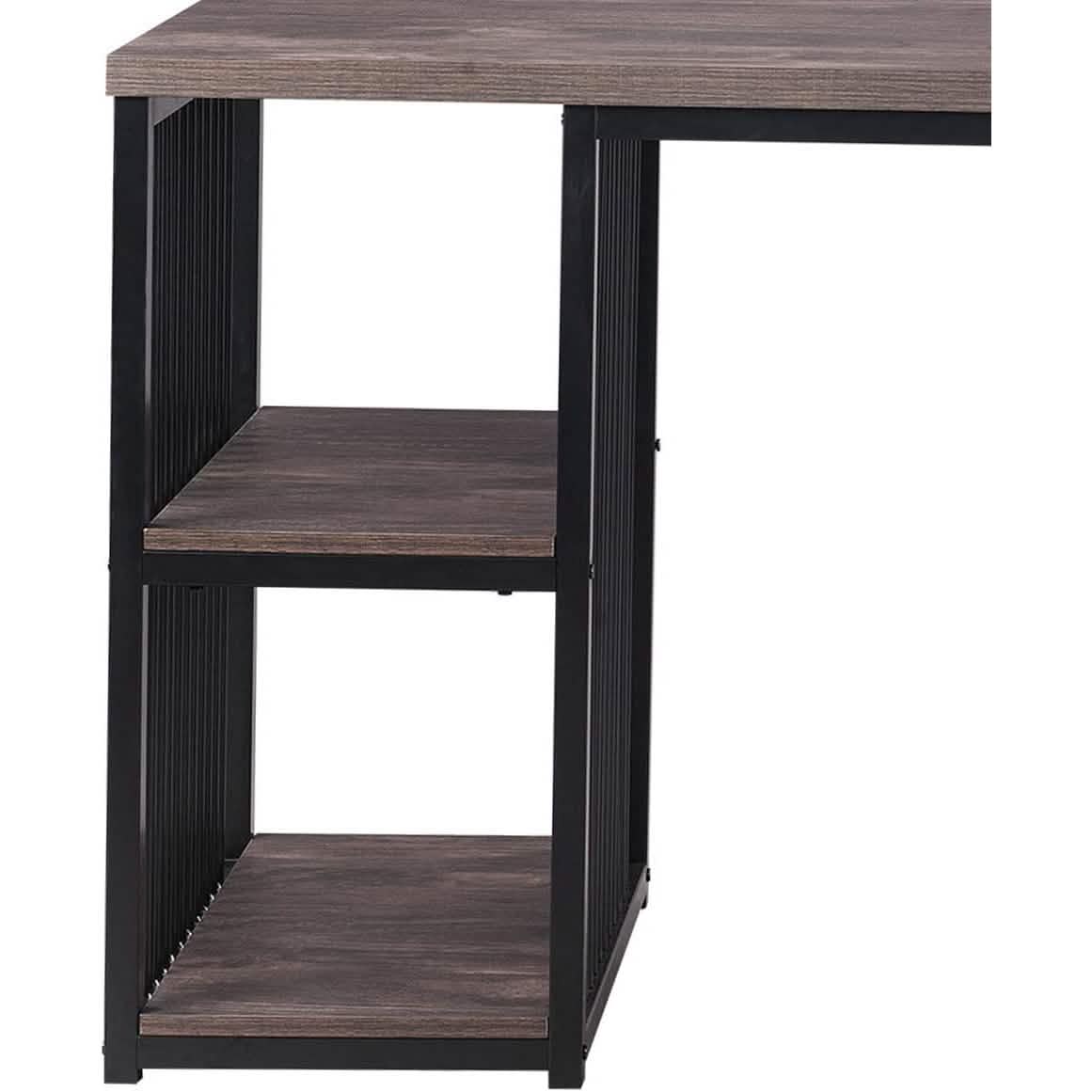 Bureau d'ordinateur à domicile avec 2 étagères de rangement ouvertes