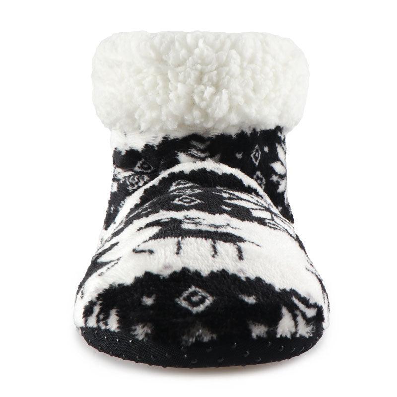 Chaussons d'intérieur pour femmes, chaussures de sol d'hiver, motif élan de Noël, chaussettes d'intérieur chaudes en fourrure, pantoufles en peluche, chaussettes pour femmes, bottes pantoufles douillettes pour femmes