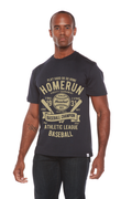 T-shirt graphique Homerun Baseball à manches courtes en viscose de bambou/coton biologique pour homme