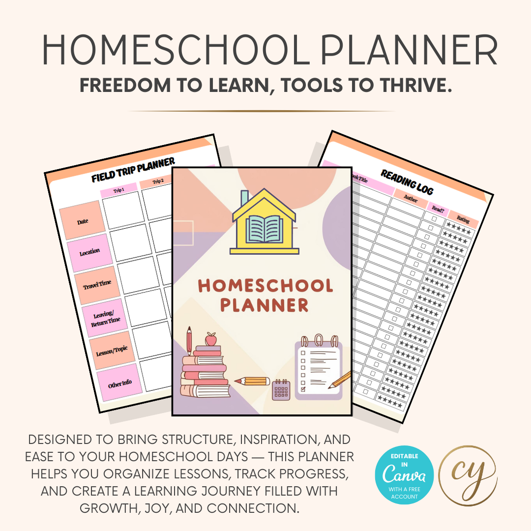 Organisateur d'école à la maison | Modèle Canva de 70 pages