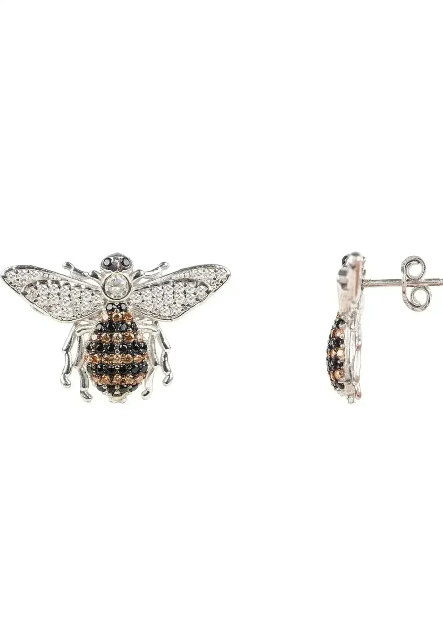 Boucles d'oreilles clous Abeille | Bijoux fantaisie animal en argent sterling - Femstylo