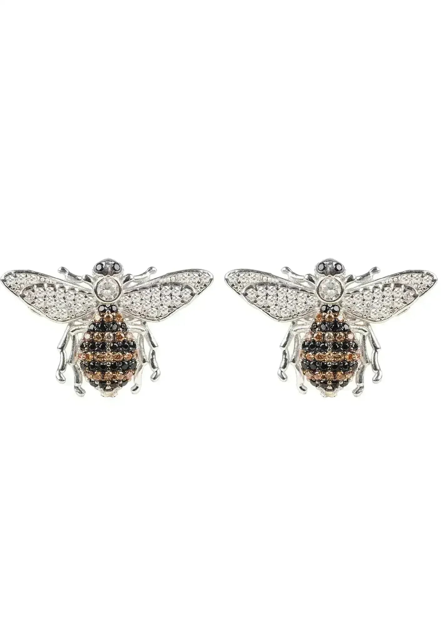 Boucles d'oreilles clous Abeille | Bijoux fantaisie animal en argent sterling - Femstylo