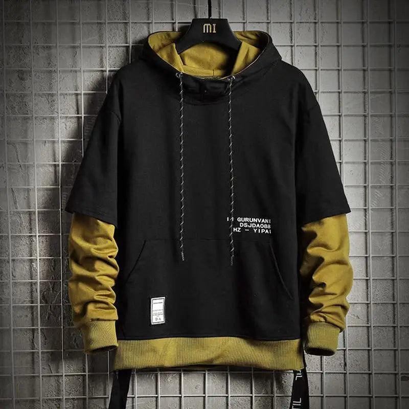 Sweatshirts à Capuche Homme Imprimé Lettres Streetwear Hip Hop Pull à Capuche Homme Sweatshirt à Capuche Homme Blocs de Couleurs Contraste Sweatshirt à Capuche Homme Manches Longues Veste à Poches