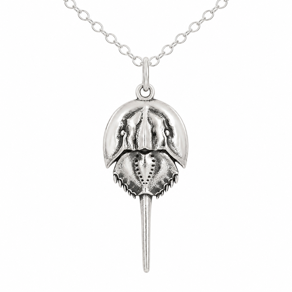 Sterling Silver Horseshoe Crab Charm Necklace