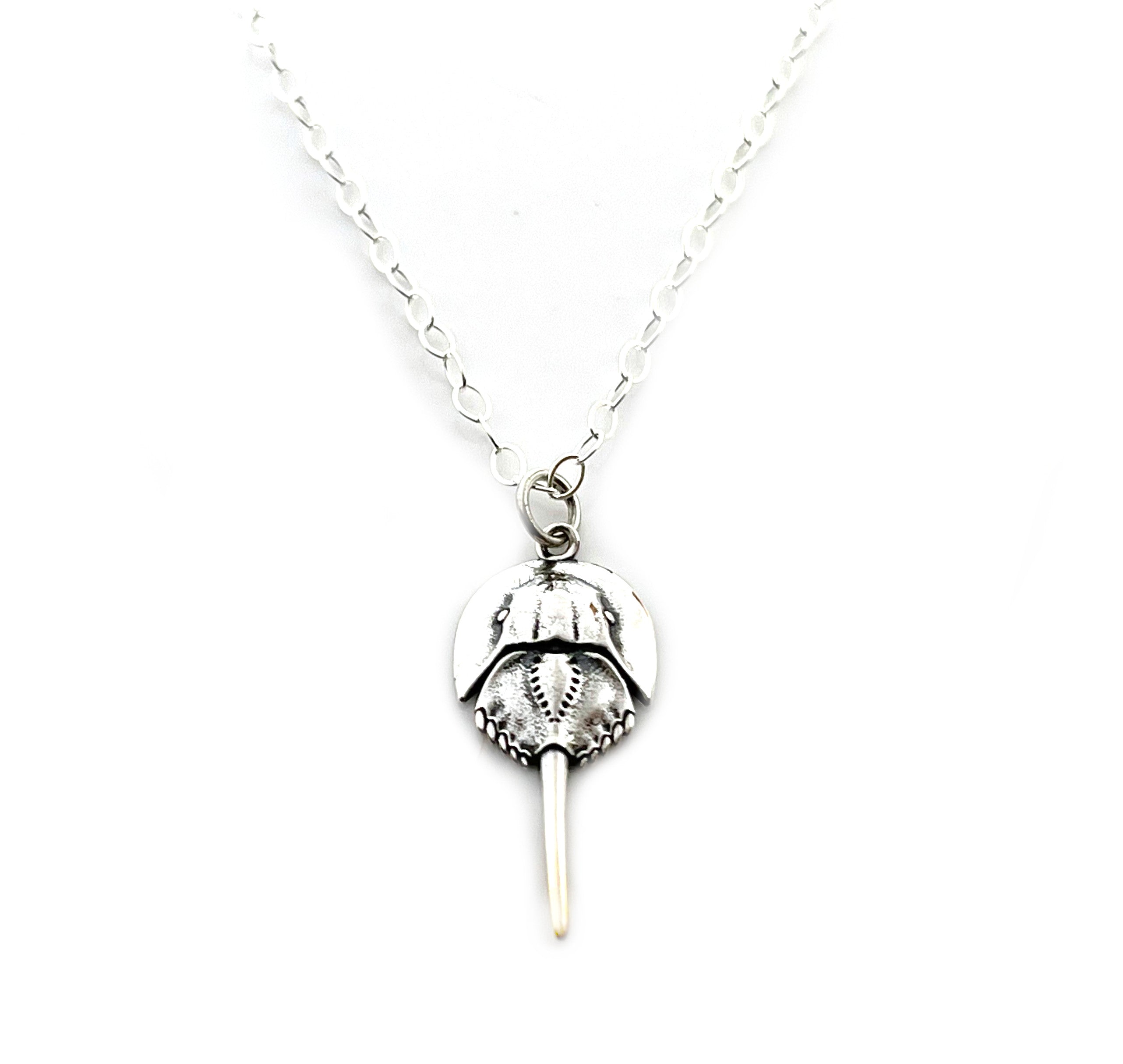 Sterling Silver Horseshoe Crab Charm Necklace