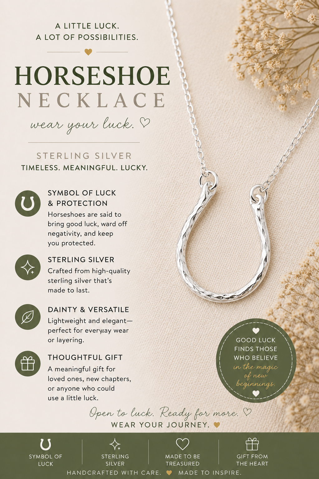 Collier Fer à Cheval – Bijou Porte-Bonheur en Argent Sterling
