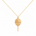 Horseshoe Crab Necklace | Bronze Coastal Pendant on Gold Filled Chain