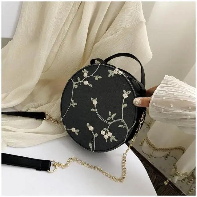 Sacs à main ronds en dentelle douce et séduisante, en cuir PU de haute qualité, petits sacs à bandoulière en forme de fleur fraîche pour femmes