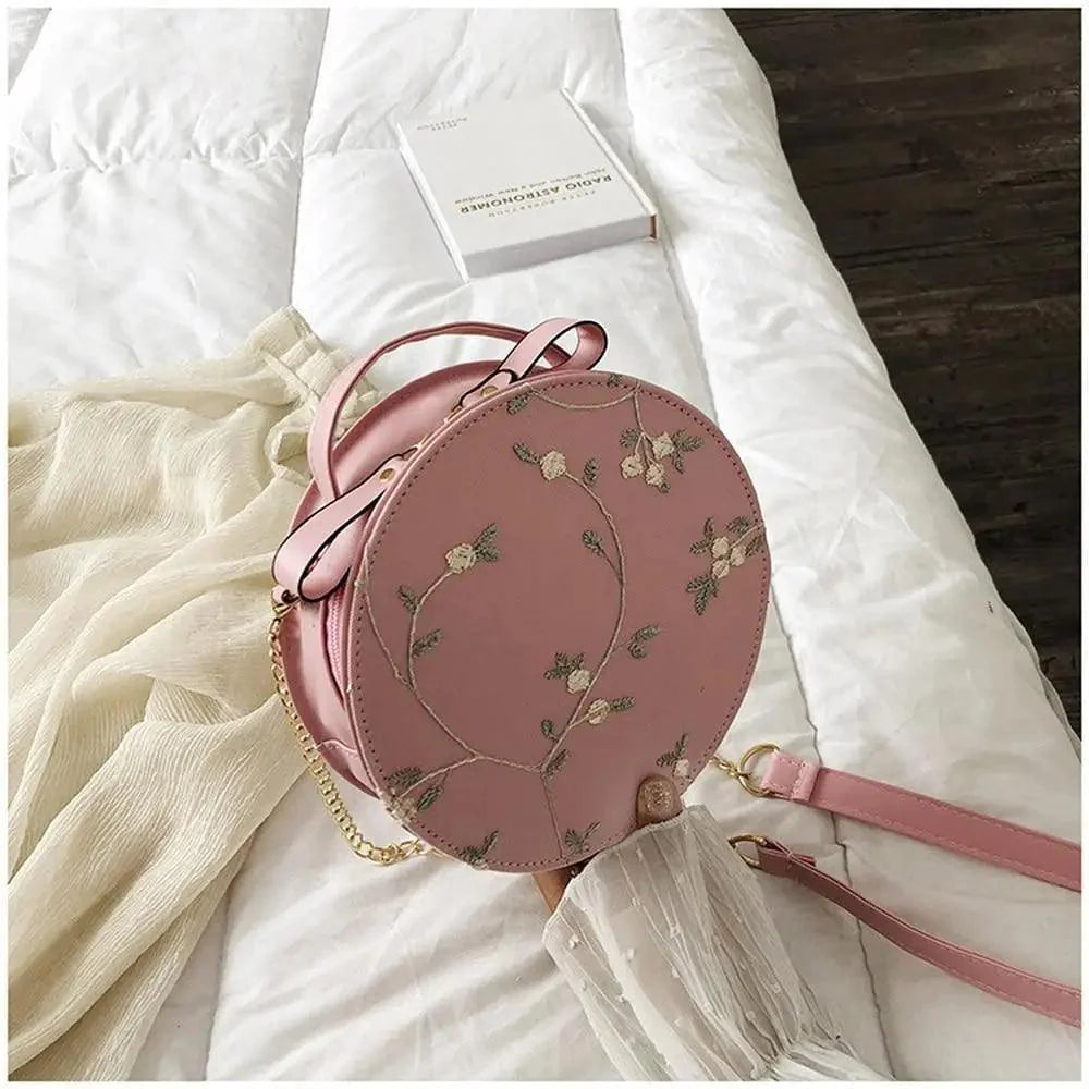 Sacs à main ronds en dentelle douce et séduisante, en cuir PU de haute qualité, petits sacs à bandoulière en forme de fleur fraîche pour femmes