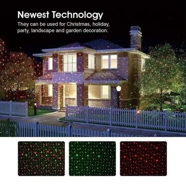 Projecteur laser étanche vert et rouge chaud pour intérieur et extérieur