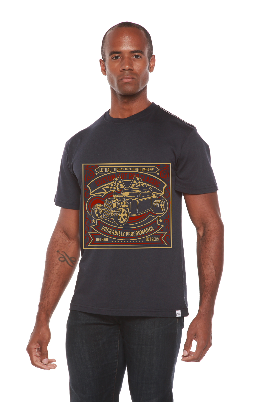 T-shirt à manches courtes et motif Hot Rod pour homme en bambou, viscose et coton biologique