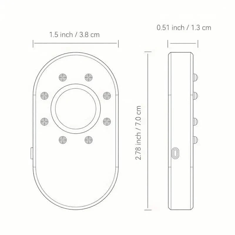 Détecteur de Caméra Espion Invisible, Détecteur Infrarouge, Mini Scanner de Caméra Anti-Espionnage Portable de Voyage