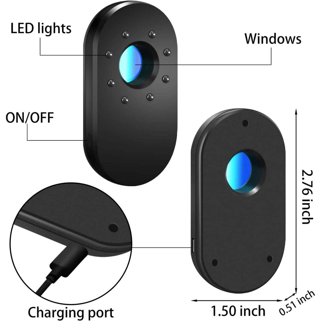 Détecteur de Caméra Espion Invisible, Détecteur Infrarouge, Mini Scanner de Caméra Anti-Espionnage Portable de Voyage
